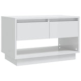 TV Cabinet High Gloss White 70x41x44 cm Engineered Wood - Front View