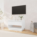 TV Cabinet High Gloss White 70x41x44 cm Engineered Wood - Side View