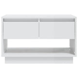 TV Cabinet High Gloss White 70x41x44 cm Engineered Wood - 45-Degree Angle