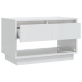 TV Cabinet High Gloss White 70x41x44 cm Engineered Wood - Low Angle