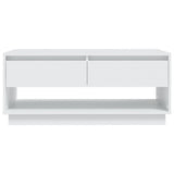 Coffee Table White 102.5x55x44 cm Engineered Wood - Top-Down View