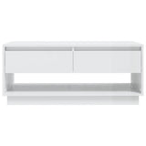 Coffee Table High Gloss White 102.5x55x44 cm Engineered Wood