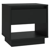 Bedside Cabinet Black 45x34x44 cm Engineered Wood - Front View