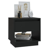 Bedside Cabinet Black 45x34x44 cm Engineered Wood - Side View