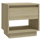 Bedside Cabinet Sonoma Oak 45x34x44 cm Engineered Wood - Front View