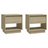 Bedside Cabinets 2 pcs Sonoma Oak 45x34x44 cm Engineered Wood - Front View