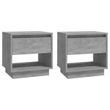 Bedside Cabinets 2 pcs Concrete Grey 45x34x44 cm Engineered Wood - Front View
