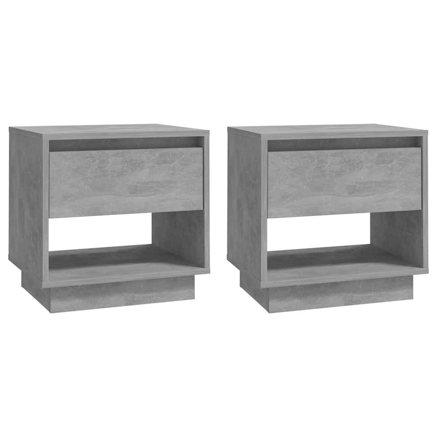 Bedside Cabinets 2 pcs Concrete Grey 45x34x44cm Engineered Wood