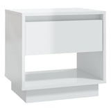 Bedside Cabinet High Gloss White 45x34x44 cm Engineered Wood