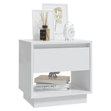 Bedside Cabinet High Gloss White 45x34x44 cm Engineered Wood