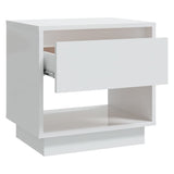 Bedside Cabinet High Gloss White 45x34x44 cm Engineered Wood - Top-Down View