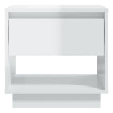 Bedside Cabinet High Gloss White 45x34x44 cm Engineered Wood - 45-Degree Angle