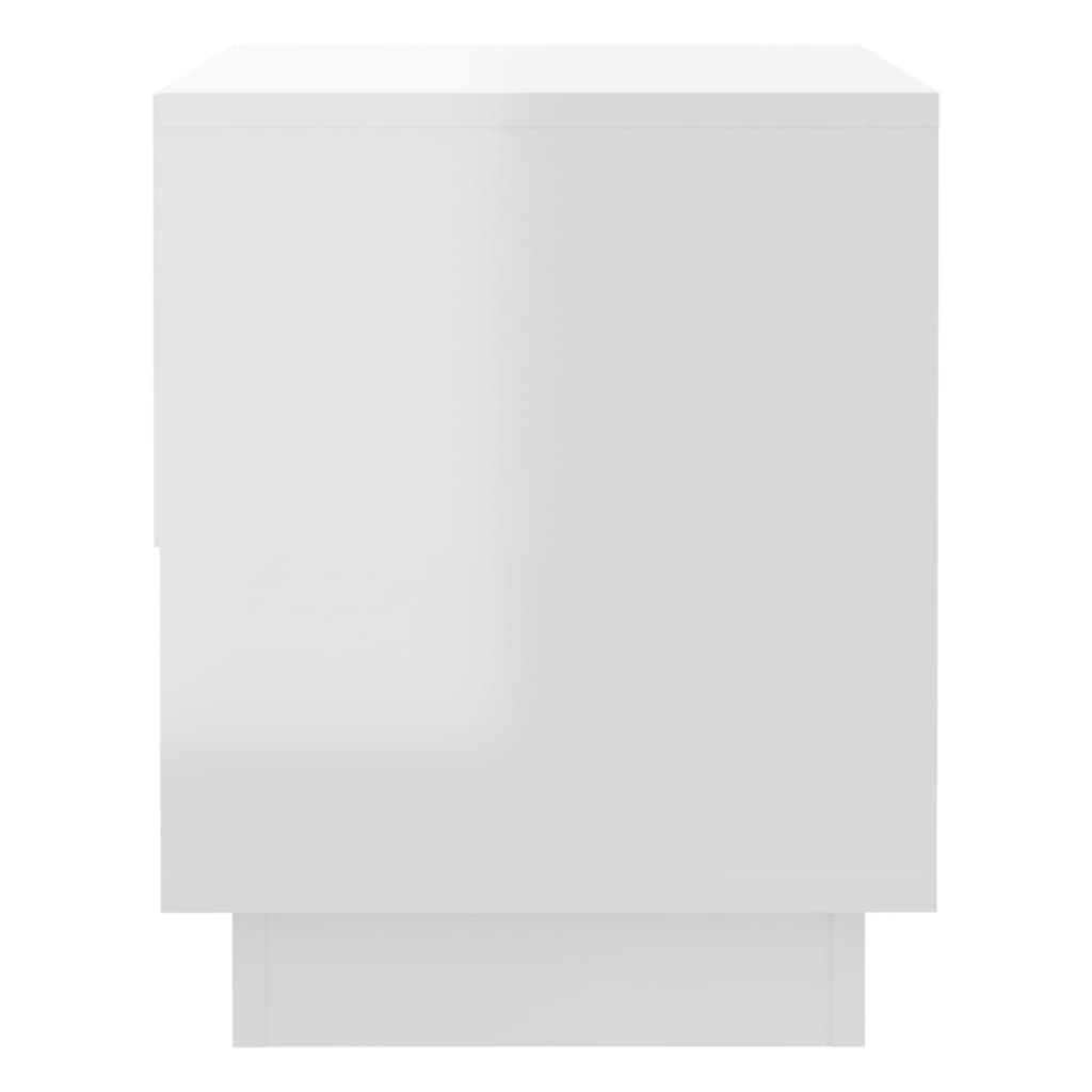 Bedside Cabinet High Gloss White 45x34x44 cm Engineered Wood