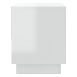 Bedside Cabinet High Gloss White 45x34x44 cm Engineered Wood