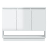 Sideboard High Gloss White 97x31x75 cm Engineered Wood - 45-Degree Angle