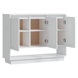 Sideboard High Gloss White 97x31x75 cm Engineered Wood - Rear View