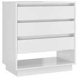 Sideboard High Gloss White 70x41x75 cm Engineered Wood - Front View