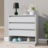 Sideboard High Gloss White 70x41x75 cm Engineered Wood - Close-Up Angle
