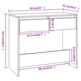 Console Table White 89x41x76.5 cm Engineered Wood