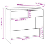 Console Table Black 89x41x76.5 cm Engineered Wood