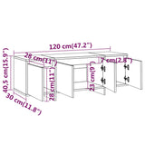 TV Cabinet Concrete Grey 120x30x40.5 cm Engineered Wood - Low Angle