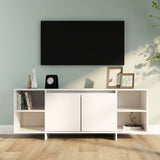 TV Cabinet White 130x35x50 cm Engineered Wood - Side View