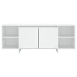 TV Cabinet White 130x35x50 cm Engineered Wood - 45-Degree Angle