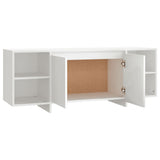 TV Cabinet White 130x35x50 cm Engineered Wood - Rear View