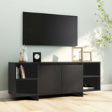 TV Cabinet Black 130x35x50 cm Engineered Wood - Side View