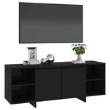 TV Cabinet Black 130x35x50 cm Engineered Wood - Top-Down View