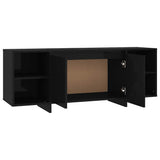 TV Cabinet Black 130x35x50 cm Engineered Wood - Rear View