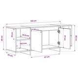 TV Cabinet Black 130x35x50 cm Engineered Wood - Low Angle