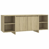 TV Cabinet Sonoma Oak 130x35x50 cm Engineered Wood - Front View