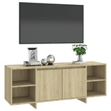 TV Cabinet Sonoma Oak 130x35x50 cm Engineered Wood - Top-Down View