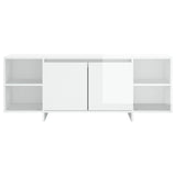 TV Cabinet High Gloss White 130x35x50 cm Engineered Wood