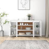 Sideboard High Gloss White 135x41x75 cm Engineered Wood