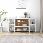 Sideboard High Gloss White 135x41x75 cm Engineered Wood