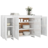 Sideboard High Gloss White 135x41x75 cm Engineered Wood