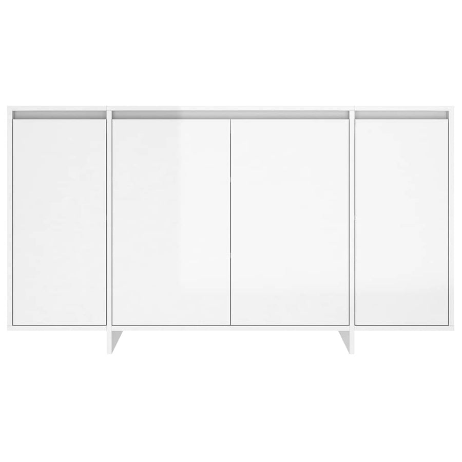 Sideboard High Gloss White 135x41x75 cm Engineered Wood
