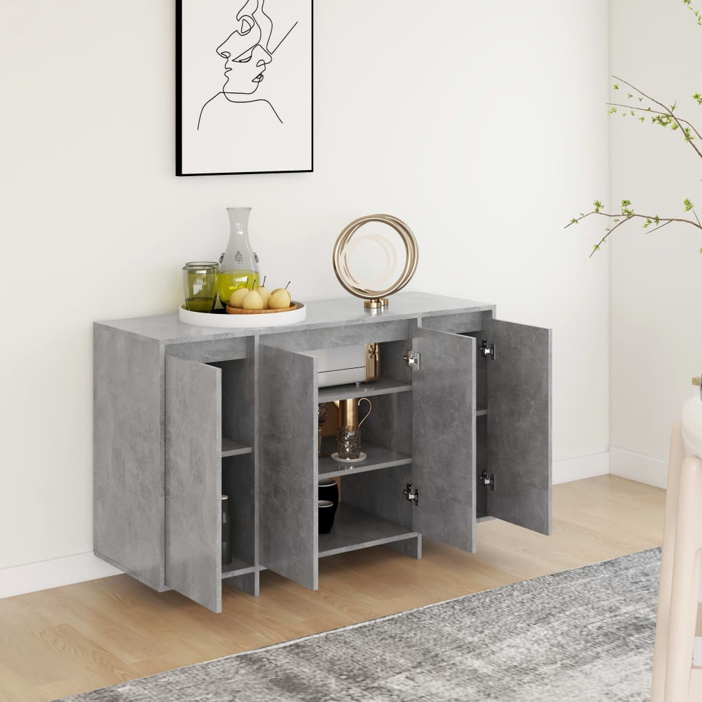 Sideboard Concrete Grey 120x41x75 cm Engineered Wood