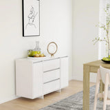 Sideboard with 3 Drawers White 120x41x75 cm Engineered Wood