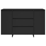 Sideboard with 3 Drawers Black 120x41x75 cm Engineered Wood