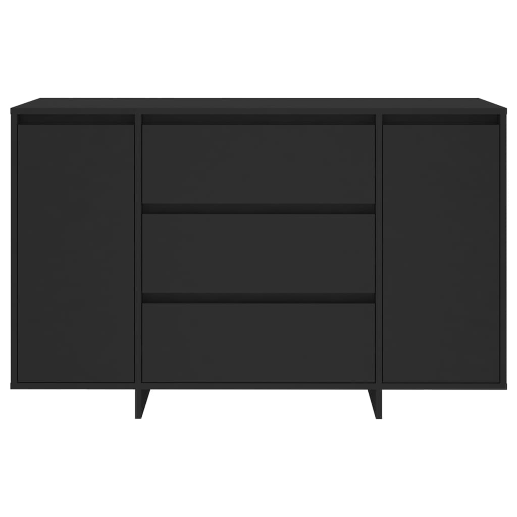 Sideboard with 3 Drawers Black 120x41x75 cm Engineered Wood