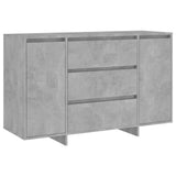 Sideboard with 3 Drawers Concrete Grey 120x41x75 cm Engineered Wood - Front View