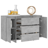 Sideboard with 3 Drawers Concrete Grey 120x41x75 cm Engineered Wood - Side View