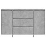 Sideboard with 3 Drawers Concrete Grey 120x41x75 cm Engineered Wood - 45-Degree Angle