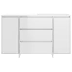 Sideboard with 3 Drawers High Gloss White 120x41x75 cm
