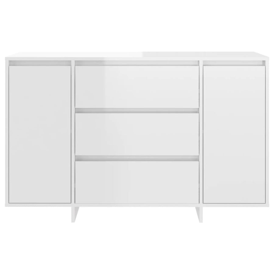Sideboard with 3 Drawers High Gloss White 120x41x75 cm