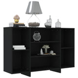 Sideboard Black 120x30x75 cm Engineered Wood - Side View