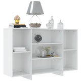 Sideboard High Gloss White 120x30x75 cm Engineered Wood - Side View